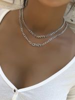 New Metal Texture Letter Women's Necklace main image 1