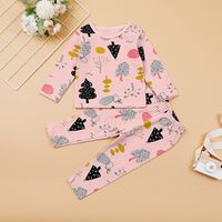 New Children's Casual Home Clothes Two-piece Kid Cartoon Printing Suit main image 1
