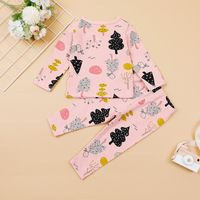 New Children's Casual Home Clothes Two-piece Kid Cartoon Printing Suit main image 3