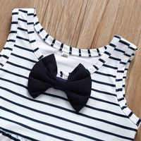 New Girls' Fashion Bowknot Striped Children's Two-piece Clothing Set main image 3