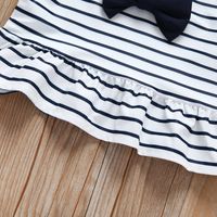 New Girls' Fashion Bowknot Striped Children's Two-piece Clothing Set main image 4