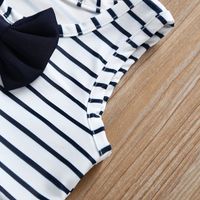 New Girls' Fashion Bowknot Striped Children's Two-piece Clothing Set main image 5