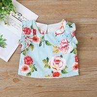 New  Print Clothing Suit Girls Sleeveless Vest Short Skirt Suit Two-piece main image 3