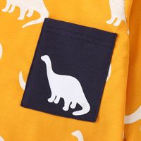 New Children's Long Sleeve Cartoon Dinosaur Print  Sweater Trousers Two-piece Set Wholesale main image 5