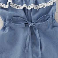 2020 New Girls' Overalls Solid Color European And American Fashion Children's Jeans Lace Suspenders  Hot Sale main image 4