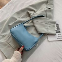 Medium Pu Leather Fashion Underarm Bag Hander Bag sku image 4