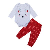 New Children's Baby Two-piece Romper Long-sleeved Jumpsuit Trouser Suit sku image 1