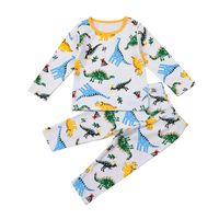 New Children's Casual Home Clothes Two-piece Kid Cartoon Printing Suit sku image 11