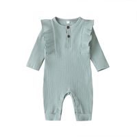 New  Long-sleeved Baby One-piece Solid Color Fashion Newborn Women's Romper Clothes Wholesale sku image 5