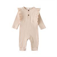 New  Long-sleeved Baby One-piece Solid Color Fashion Newborn Women's Romper Clothes Wholesale sku image 13
