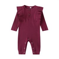 New  Long-sleeved Baby One-piece Solid Color Fashion Newborn Women's Romper Clothes Wholesale sku image 18