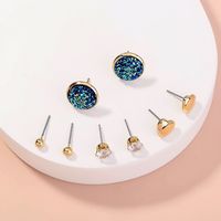 Korea  Simple Wild Zircon Crystal Cluster Earrings main image 5