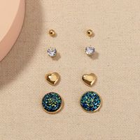 Korea  Simple Wild Zircon Crystal Cluster Earrings sku image 1