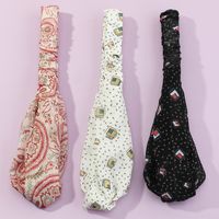 Trendy Fabric  Printing Wide Face Cross Knotted Headband Set main image 3