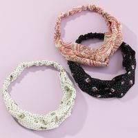 Trendy Fabric  Printing Wide Face Cross Knotted Headband Set main image 4