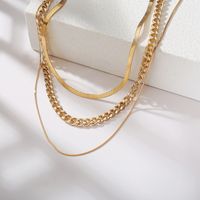 Fashion Simple Multilayer Thick Chain Stacked Creative Three-layer Necklace main image 3