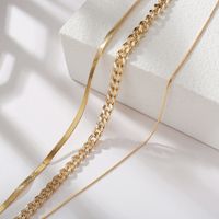 Fashion Simple Multilayer Thick Chain Stacked Creative Three-layer Necklace main image 4