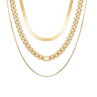 Fashion Simple Multilayer Thick Chain Stacked Creative Three-layer Necklace main image 6
