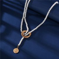 Geometric Metal Pearl Fashion All-match Necklace main image 3