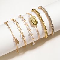 Fashion Gold-plated Shell Crystal All-match Bracelet Set main image 3