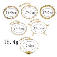 Fashion Gold-plated Shell Crystal All-match Bracelet Set main image 5