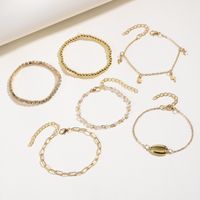 Fashion Gold-plated Shell Crystal All-match Bracelet Set main image 6
