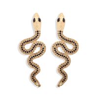 Exaggerated Snake-shaped Diamond Retro Punk Snake Earrings main image 1