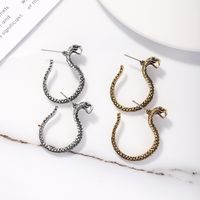 Exaggerated Snake-shaped  Punk Style  Gold Snake Earrings main image 5
