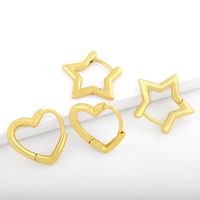 Korean Five-pointed Star Heart-shaped Earrings main image 1