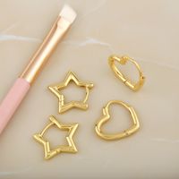 Korean Five-pointed Star Heart-shaped Earrings main image 5