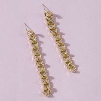 Long  Metal Chain Diamond Earrings main image 5