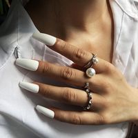 Hot Selling Elegant Pearl Diamond Fashion Joint Ring main image 1