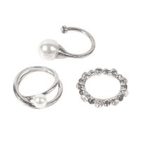 Hot Selling Elegant Pearl Diamond Fashion Joint Ring main image 6