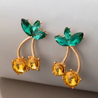 New  Yellow Cherry Diamond Earrings main image 3