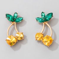 New  Yellow Cherry Diamond Earrings main image 6