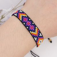 Rice Beads Woven Handmade Jewelry Contrast Color Geometric Couple Bracelet main image 5