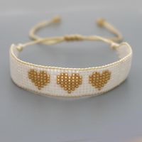 Wholesale Simple Exotic Heart Rice Bead Woven Couple Bracelet main image 4