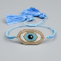 Reisperlen Gewebt Türkische Blaue Augen Ethnischen Stil Stapel Quaste Armband main image 5