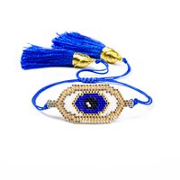 Perles De Riz Tissées Yeux Bleus Turcs Bracelet Empilable Style Ethnique main image 6