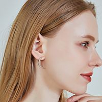 Hot Selling  New Sickle-shaped Diamond Moon Earrings main image 3