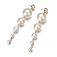 New Long Imitation Pearl Pendant Fashion All-match Earrings main image 1
