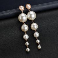 New Long Imitation Pearl Pendant Fashion All-match Earrings main image 4