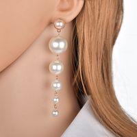 New Long Imitation Pearl Pendant Fashion All-match Earrings main image 5
