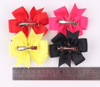 Solid Color Ribbed Ribbon Bow Hairpin main image 6