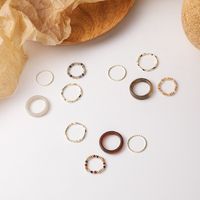 Transparent Acrylic Crystal Beaded Bohemian Cute Simple 4-piece Ring main image 4