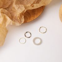 Transparent Acrylic Crystal Beaded Bohemian Cute Simple 4-piece Ring main image 5