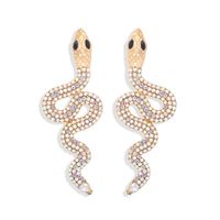 Exaggerated Snake-shaped Diamond Retro Punk Snake Earrings sku image 2