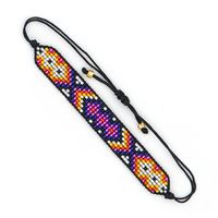 Rice Beads Woven Handmade Jewelry Contrast Color Geometric Couple Bracelet sku image 1