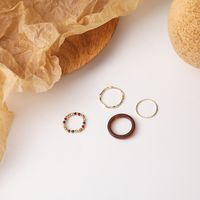 Transparent Acrylic Crystal Beaded Bohemian Cute Simple 4-piece Ring sku image 1