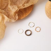 Transparent Acrylic Crystal Beaded Bohemian Cute Simple 4-piece Ring sku image 2